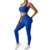 RXRXCOCO Ribbed Workout Sets for Women 2 Piece Backless Strappy
