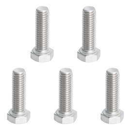 Aopin 3/8"-16 x 1-1/4" Hex Bolts 304 Stainless Steel A2-70 Fasteners Fully Machine Threaded SUS304 Pack of 5