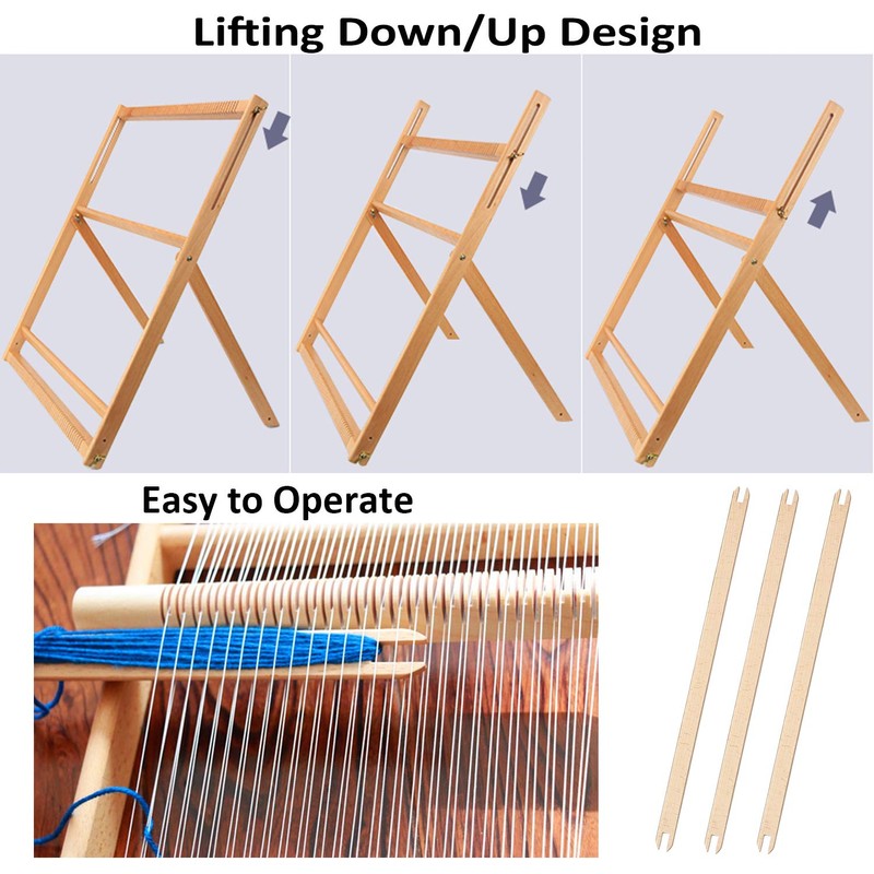 WILLOWDALE 25.2"H x 19.3"W Weaving Loom with Stand Wooden Multi-Craft
