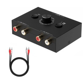 Universal RCA Stereo Audio Switch Stereo Audio Bi-Directional Switcher With Mute Button
