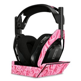 MightySkins Glossy Glitter Skin Compatible with Astro A50 Wireless Headphones + Base Station (Gen 4) - Super Pink Roses | Protective, Durable High-Gloss Glitter Finish | Easy to Apply