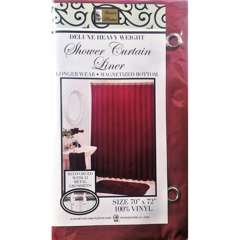 Better Home Deluxe Heavy Weight Shower Curtain Liner (Burgundy)