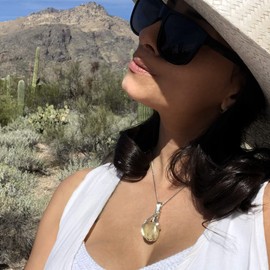 Tektite Libyan Desert Glass Necklace Pendant Sterling Silver Genuine Ancient Healing Fragment Eastern Libya SLg5