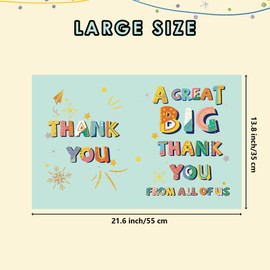 HOMANGA Large Green Thank You Card, 35x55cm Jumbo Thank You Card, A Great Big Thank You Card with Envelope, Giant Appreciation Greeting Card, Huge Gratitude Card for Boss, Teacher, Couch