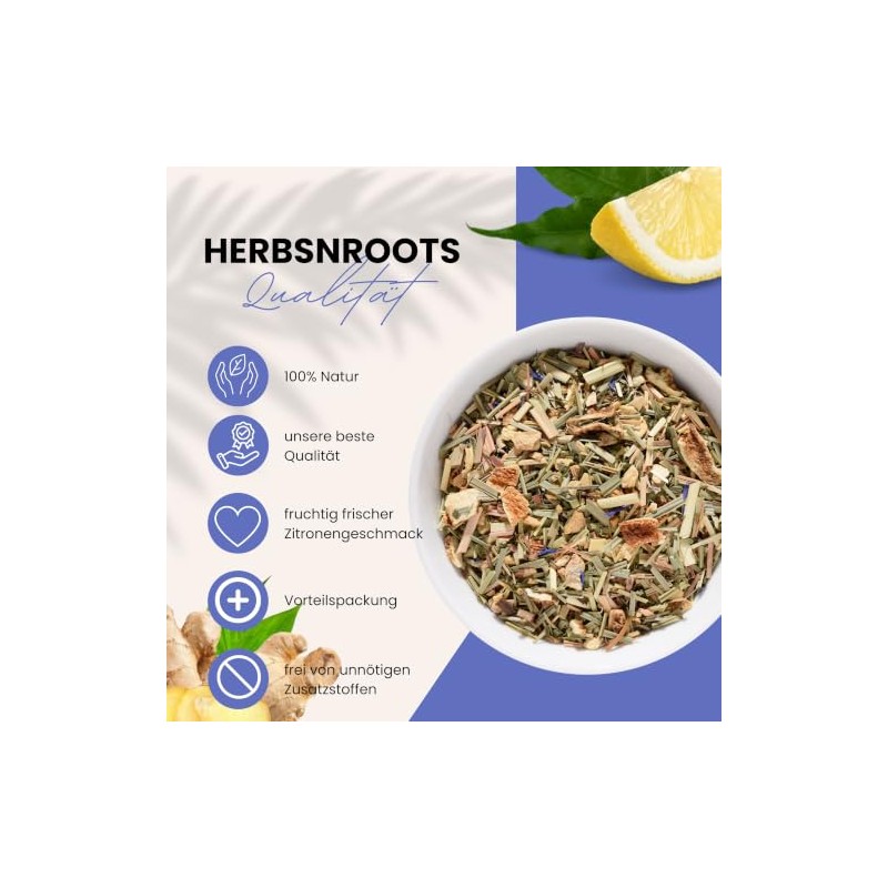 HerbsnRoots "Lemon Ginger" • Herbal Tea • Loose • Made