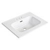 24" x 18.1" Glossy White Ceramic Drop-in Bathroom Sink, 3-Hole