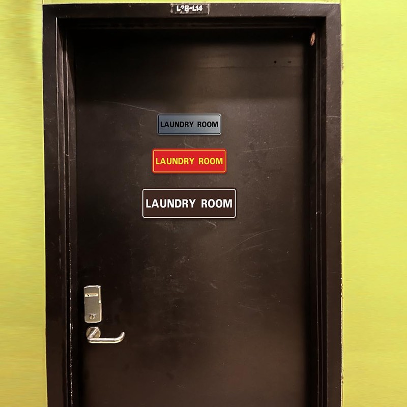 Standard LAUNDRY Door / Wall Sign - White - Large