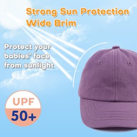 PEECABE Baby Boys Girls Plain Baseball Caps Cotton Toddler Hat Kids Classic Cap Children Sun Hats Spring Summer 1-5Y (52CM(3-6Y), Dark Purple)