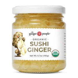 The Ginger People Organic Pickled Sushi Ginger, 6.70-Ounce Glass Bottle