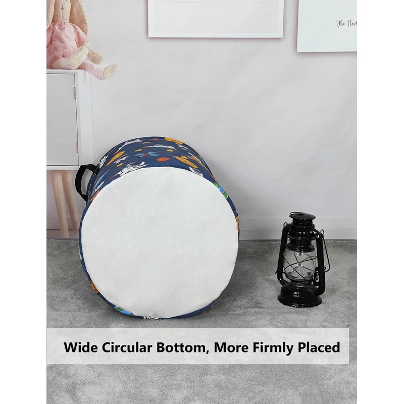 QUEENLALA Large Storage Basket,Laundry Hamper/Bathroom/Home Decor/Collapsible Round Storage Bin,Boys and