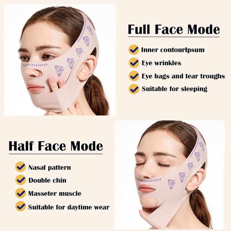 Double Chin Reducer, Upgraded V Line Lifting Mask with Two