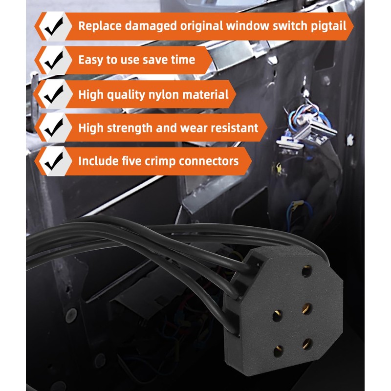 Power Window Switch Pigtail 5-Way Connector Plug Wire Kit for
