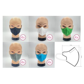 20 FFP2/KN95 Mask CE Certified Small Size Small Medical Mask with 4-Layer Masks without Valve, Dust and Particulate Protection Mask, Respirator Mask with High BFE Filter Efficiency ≥95 | Pack of 20