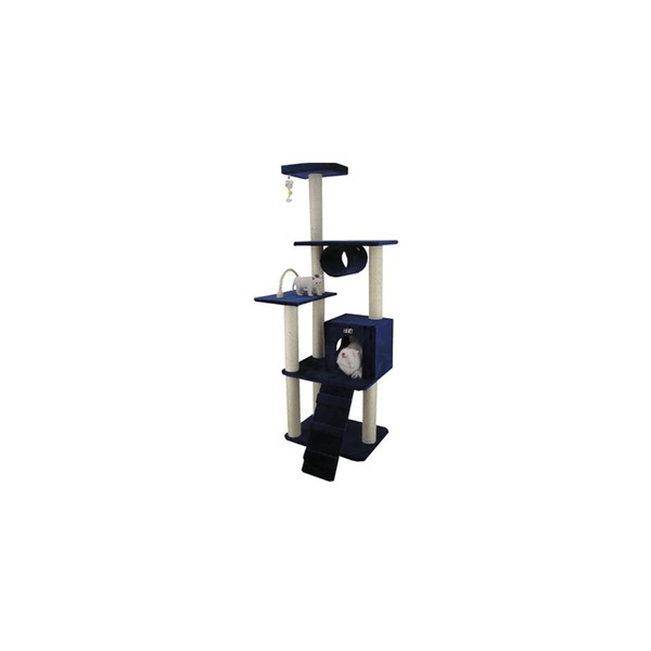 Maykoosh Island Interiors Navy Cat Climbing Tower with Multiple Perches,