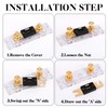TopstrongGear Solid Brass 0/2/4 Gauge 300Amp ANL Fuse Holder with