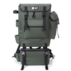 Zite Fishing Backpack with Rod Holders and Removable Cooling Compartment - Fishing Bag 55 x 30 cm Padded Shoulder Straps - Spin Fishing & Seat Fishing, Green, Casual