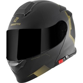 Bogotto H271 Wayke Flip-Up Helmet, Matte Black/Green, M