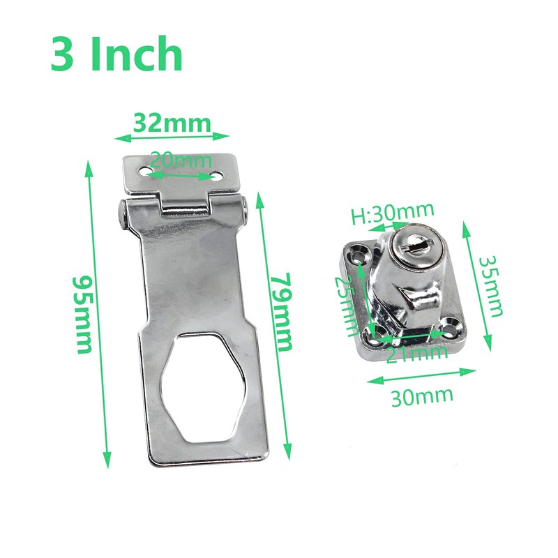 Zinc Alloy Lock Hasp with Key 3 Inch Padlock Hasp