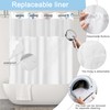 No Hook Shower Curtain and Liner Set, Blue Floral 71x77