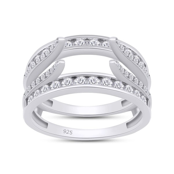 SAVEARTH DIAMONDS 1CT Round Lab Created Moissanite Combination Cathedral &