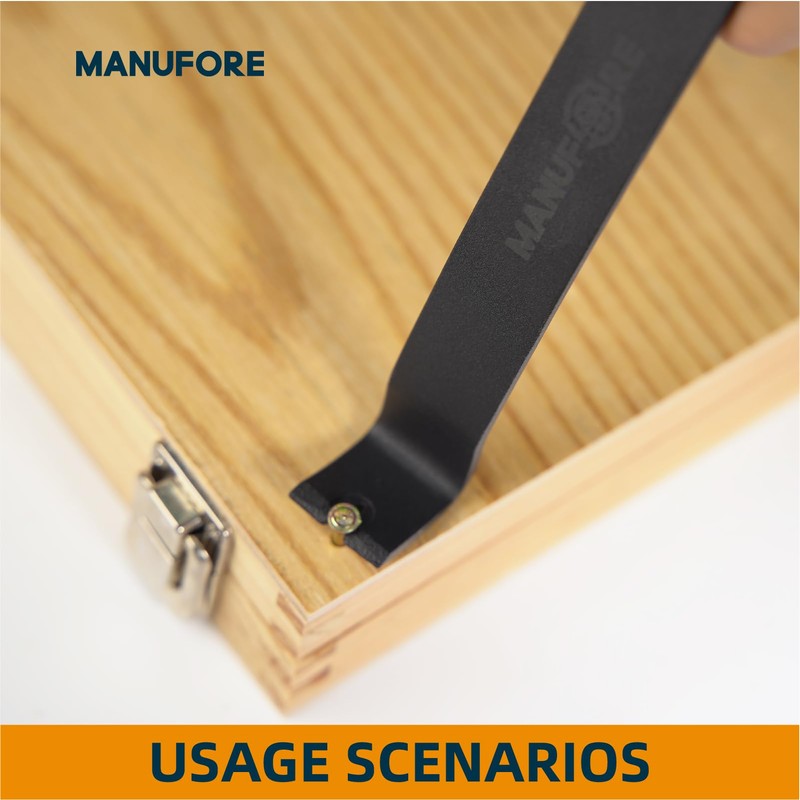 MANUFORE 4pcs Pry Bar Nail Puller Set, 12” Flat Pry