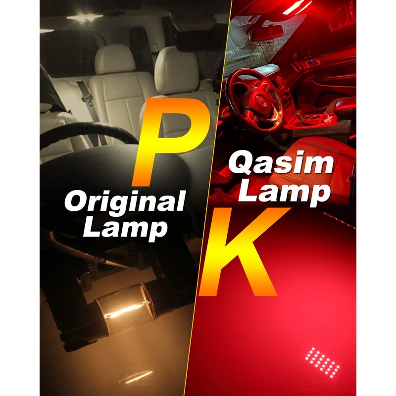 Qasim 44mm(1.73") LED Loop Bulb Bright Red,No-Polarity 12V 211-2 212-2