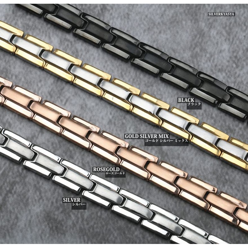 Silver KYASYA Magnetic Necklace, Stainless Steel, Men's Necklace, Simple, Chain,