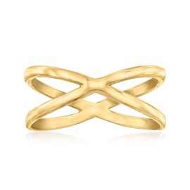 Ross-Simons 10kt Yellow Gold Crisscross Ring. Size 6