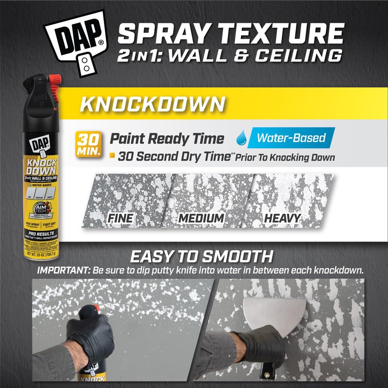 DAP Spray Texture Knockdown Water Based 2n1 Wall & Ceiling