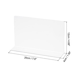 sourcing map L Type Shelf Dividers, PVC Clear Closet Shelf Separator Organizer Clapboard for Kitchen Cabinet Bookcase Office Supermarket 20 x 4 x 12cm Pack of 6