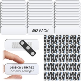 Mifflin-USA Blank Name Tags w/Magnetic Backing (50 Pack, 1” x 3”), ID Badge Holders w/ 3 Strong Neodymium Magnets, Customizable & Reusable Badges w/Round Corners