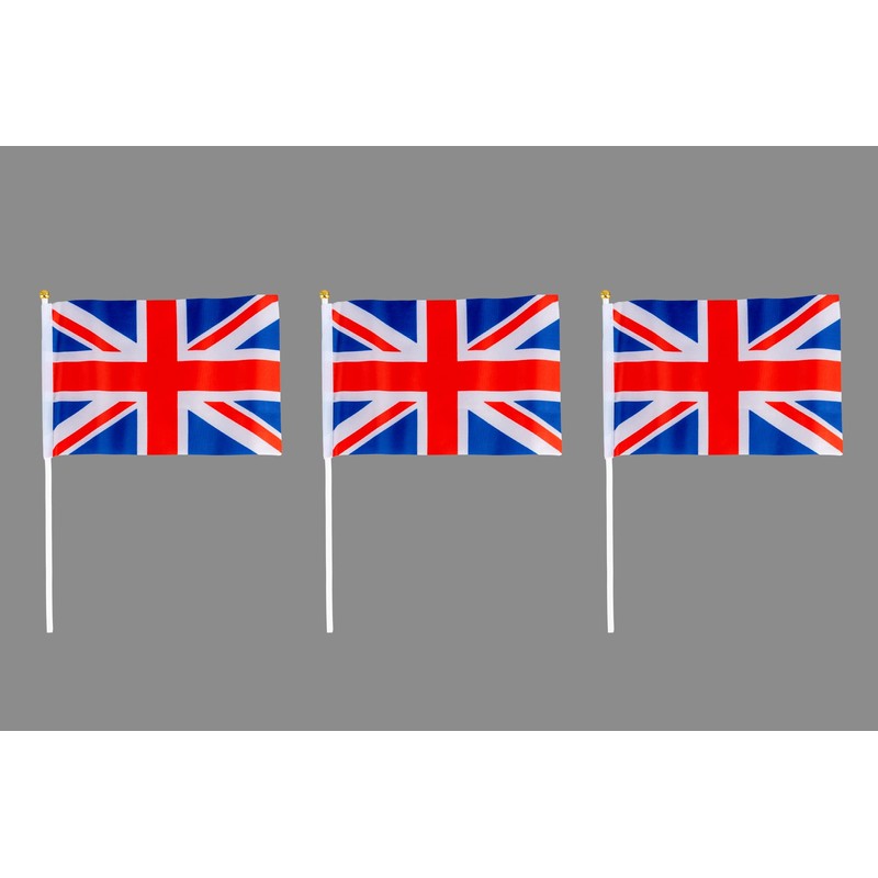 10pcs Union Jack Hand Flags Queen's Platinum Jubilee Waving Flag