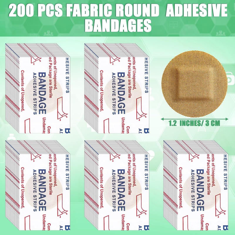 Funtery 200 Pcs Spot Adhesive Bandages 1.2 Inch Flexible Round