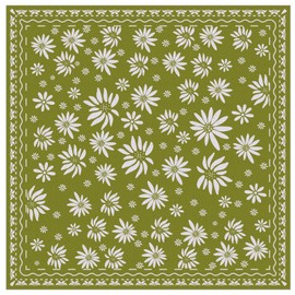 arricraft Pack of 1 Floral Large Cotton Bandana Headband Square Bandana with Green Background and Flower Leaves Cotton Headbands Hair Scarf for Men and Women Outdoor 22 x 22 (5) cm
