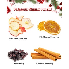 Christmas Potpourri Simmering, Holiday Cheer Stovetop Potpourri with Apple, Orange, Cranberry and Cinnamon, Dried Fruits Fragrance Bowl Filler, Perfect Christmas Blend House Warming/Thank You Gift