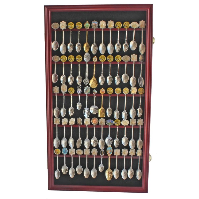 DisplayGifts 60 Souvenir Spoon Tea Spoon Display Case Rack Holder