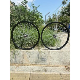 26" Bicycle Wheel Set Double Layer Alum Alloy 10G 36 Spokes 26" Bike Rim Set Road Cruiser Bike Wheel (Rim Size 22.44")
