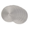 DII Woven Placemats Collection Metallic Round Placemat Set, 15", Silver,