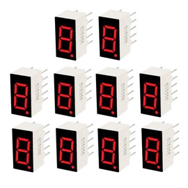 uxcell Common Anode 10 Pin 1 Bit 7 Segment Display 0.55 x 0.3 x 0.33 Inch 0.35" Red LED Display Digital Tube 10pcs