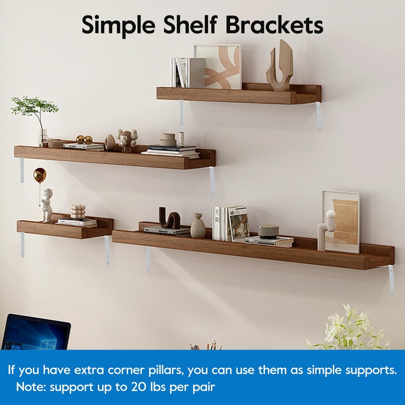 HOME MASTER HARDWARE Corner Brace White L Shelf Brackets Heavy
