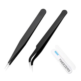 FIVETAS Lash Tweezers for Eyelash Extensions for Women Ingrown Hair Tweezers Pointed Precision Tweezers for Eyebrows & Ingrown Hair Removal