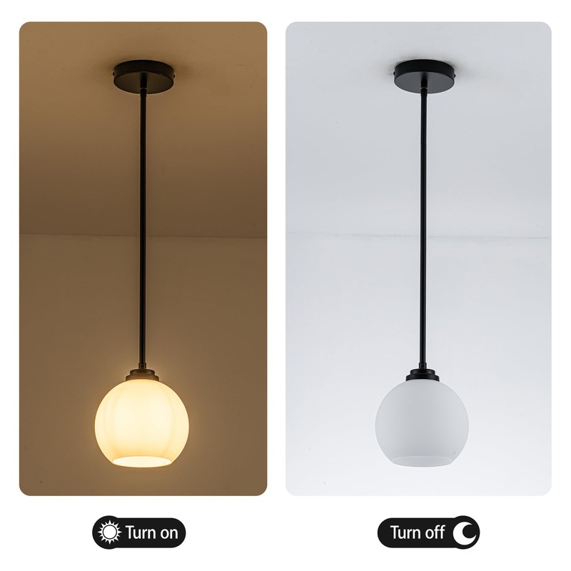 MAYNA 1 Pack Modern Pendant Lights Kitchen Island, Matte Black