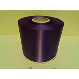 2 metres of 100 mm 10cm 4" Satin Ribbon Dark Purple Single Sided 100mm
