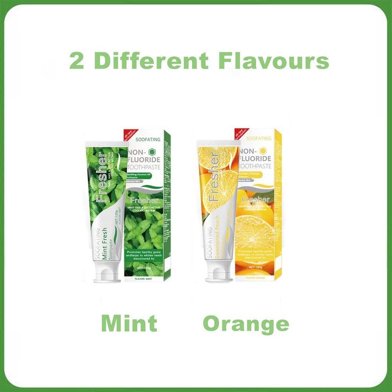 Mint Floavour Non-Fluoride Cleaning Toothpaste Breath Fresh Kids Friendly Teeth