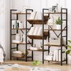 GAOMON Triple Wide 4 Tier Book Shelf, Tall Bookshelf with