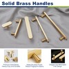 KOPPALIVE 6-Pack Solid Brass Cabinet Pulls, Gold Handles for Cabinets,
