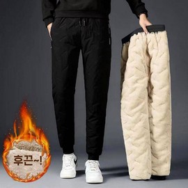 Men's Triple-Layer Thermal Quilted Sherpa Fleece Padded Hiking Pants Padded Pants (4XL)