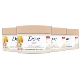 Dove Scrub for Silky Skin Oatmeal & Calendula Oil Body Scrub Exfoliates & Gives Lasting Nourishment 10.5 oz 4 Count