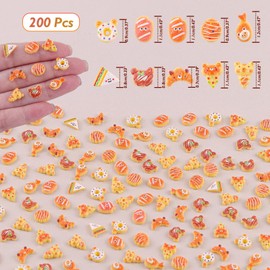 200 Pieces Miniature Foods for Dollhouse Accessories, Miniature Resin Food Pizza Bread for Mini Kitchens Micro Landscape Decoration DIY Crafts
