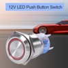 LED Latch Flush Button Switch, 19mm 12V LED Waterproof Stainless